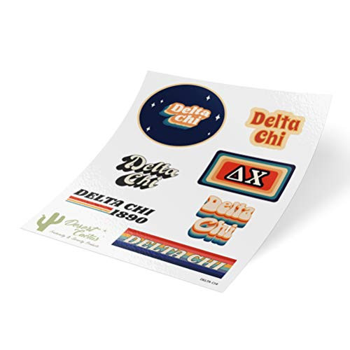 Delta Chi 70's Themed Sticker Sheet Decal Laptop Water Bottle Car Deltas 70's Sheet