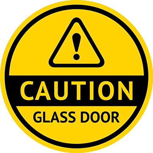 StickerTalk Caution Glass Door Vinyl Sticker, 8 inches by 8 inches