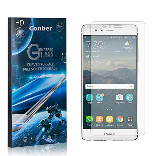Conber 4 Pack Screen Protector for Huawei P9, Scratch-ResistantAnti-ShatterCase Friendly Premium Tempered Glass Screen Protector for Huawei P9