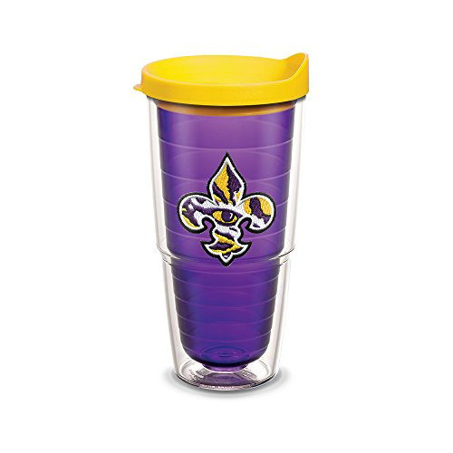 Tervis 1077258 Lsu Fleur De Lis Emblem Individually Boxed Tumbler with Yellow lid, 24 oz, Amethyst