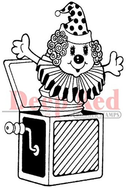 Deep Red Stamps Jack in The Box Rubber Stamp