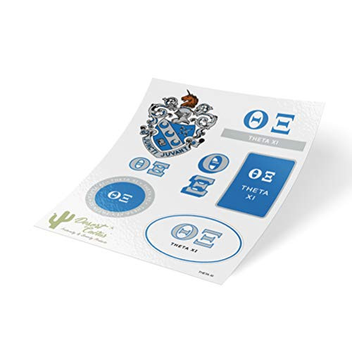 Theta Xi Standard Sticker Sheet Decal Laptop Water Bottle Car Full Sheet - Standard