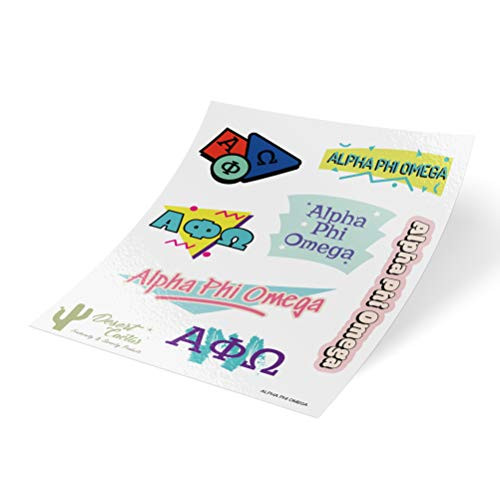 Alpha Phi Omega Themed Sticker Decal Laptop Water Bottle Car apo Full Sheet - 90's