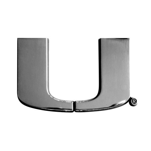 FANMATS - 14914 NCAA University of Miami Hurricanes Chrome Team Emblem 1.8inch x3.2inch