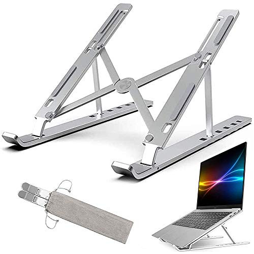 Foldable Laptop Stand 6 Height Adjustable Notebook Stand Portable Ventilated Laptop Holder Tablet Stand Computer Support for MacBook MacBook Pro/Air, HP, Lenovo, Sony 10-15.6 Inch Laptops, Tablets