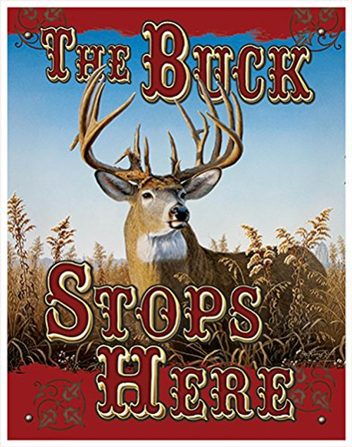 SignMission Buck Stops Here Novelty Sign  Indoor/Outdoor  Funny Home Decor for Garages, Living Rooms, Bedroom, Offices Personalized Gift Wall Plaque Decoration