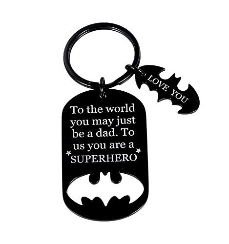 Fathers Day Gifts Dad Birthday Keychain for Daddy Step Dad to Be Husband from Daughter Son Wife Kids I Love You Key Ring Father of The Bride Step Father Figure Wedding Anniversary Men Him Black