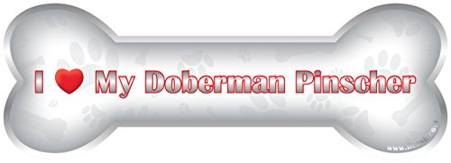 iLeesh i Love My Doberman Pinscher Bone Car Magnet, Reflective Chrome iLeesh i Love My Doberman Pinscher Bone Car Magnet, Reflective Chrome