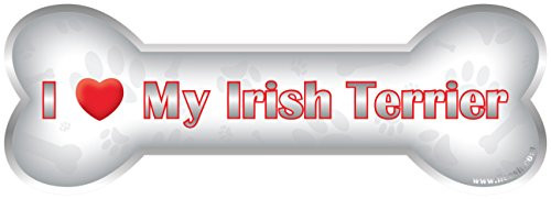 iLeesh i Love My Irish Terrier Bone Car Magnet, Reflective Chrome