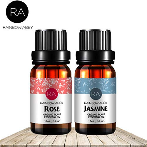 Rose Jasmine Essential Oil Set Now Aromatherapy 100 percent Pure Therapeutic Grade Oils, 2/10ml