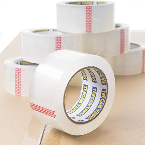Teegan Tapes Clear Packing Tape - Carton Sealing Tape for Mailing, Shipping, Packing Boxes for Moving and Much More | 6 Pack of The Strongest Packaging Tape on The Market | 2 inch by 60 Yards
