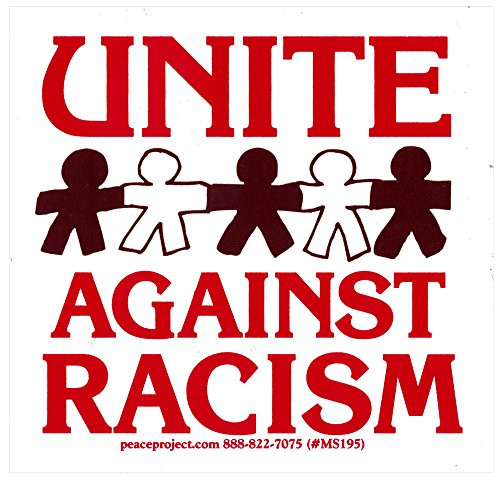 Peace Resource Project Unite Against Racism - Anti-Racist BLM Black Lives Matter Magnetic Bumper Sticker or Fridge Magnet Decal 3.5-by-3.5 Inches
