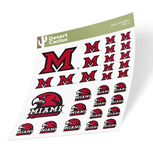 Miami University Ohio NCAA Sticker Vinyl Decal Laptop Water Bottle Car Scrapbook Type 1-1 Sheet