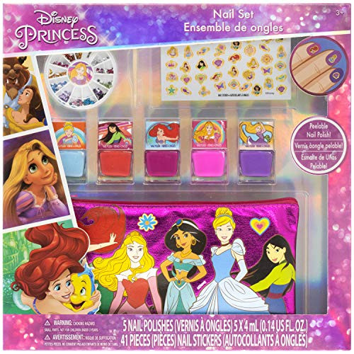 Townley Girl Disney Princess Peel- Off Nail Polish Activity Set for Girls, Ages 3plus With 5 Nail Polish Colors, 240 Nail Gems, and Bag, for Parties, Sleepovers and Makeovers Townley Girl Disney Princess Peel- Off Nail Polish Activity Set for Girls, Ages 3plus With 5 Nail Polish Colors, 240 Nail Gems, and Bag, for Parties, Sleepovers and Makeovers