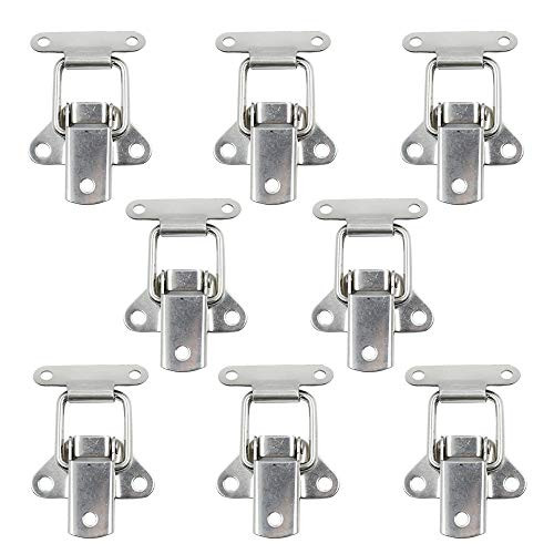 BTMB 8pcs Stainless Steel Toggle Trunk Case Box Chest Latch Catches Hasps Clamps Mini Size, 59mm/ 2.32inch