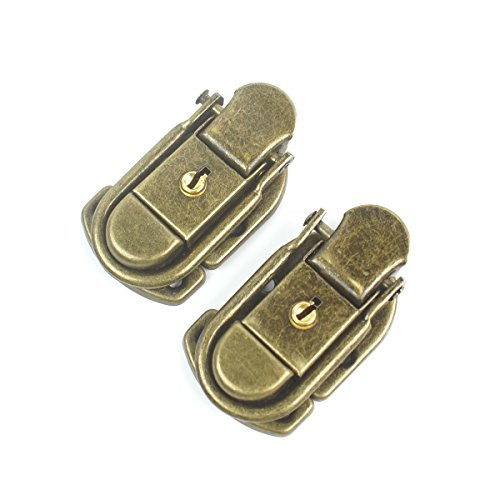 2x General Drawbolt Closure Latch for Guitar or musical cases luggage with lock ,Antique Bronze