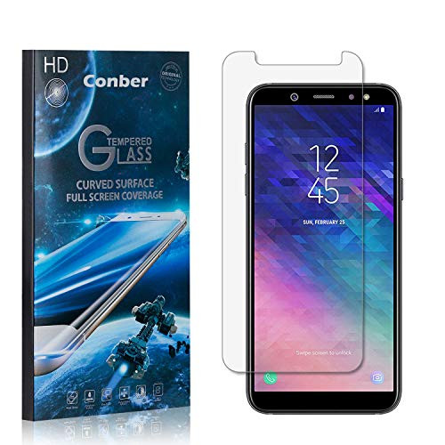 Conber 4 Pack Screen Protector for Samsung Galaxy A6 2018, Scratch-ResistantAnti-ShatterCase Friendly Premium Tempered Glass Screen Protector for Samsung Galaxy A6 2018
