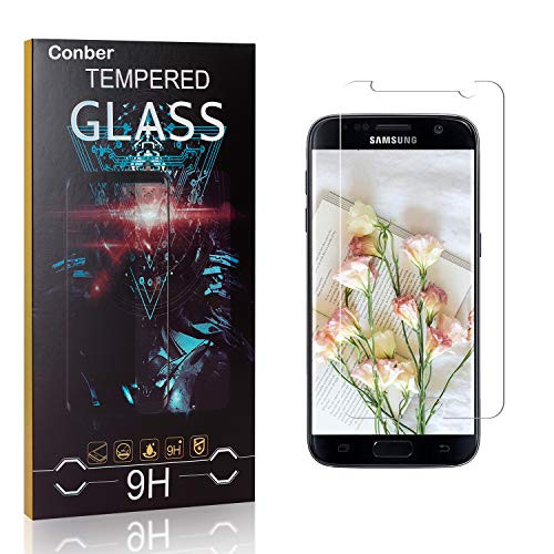 Conber Screen Protector for Samsung Galaxy S7, 4 Pack 9H Tempered Glass Film Screen Protector for Samsung Galaxy S7 Scratch-ResistantShatterproof