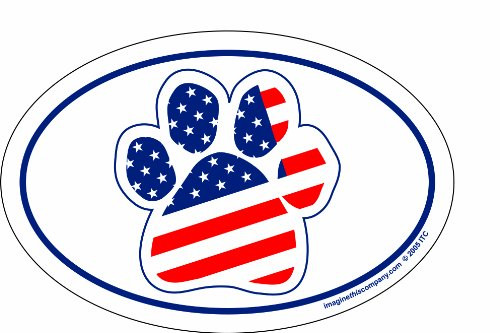 Imagine This 4-Inch by 6-Inch Car Magnet Oval, Flag Paw