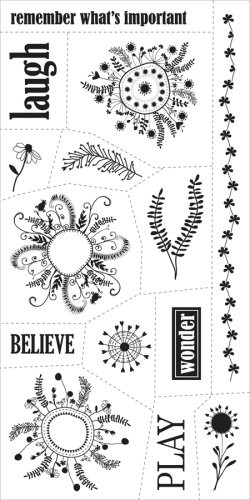Fiskars 01-002263 Heidi Grace 4-by-8-Inch Clear Stamps, Day Dream Believer
