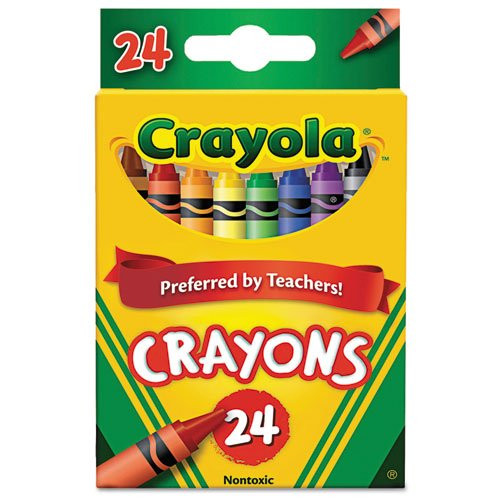 Crayola LLC Products - Crayon Set, 3-5/8inch , Permanent/Waterproof, 24/BX, Assorted - Sold as 1 BX - Bright, quality Crayola crayons in peggable box produce brilliant, even colors. Crayons are permanent and waterproof. Colors include black, blue, br