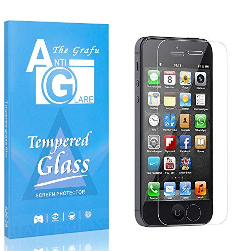 The Grafu Screen Protector for iPhone SE/iPhone 5S / iPhone 5 / iPhone 5C, 9H Hardness Tempered Glass, Bubble Free, Ultra Clear Screen Protector Compatible with iPhone SE / 5S / 5 / 5C, 4 Pack