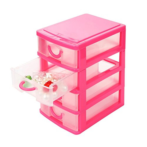 Drawer Case,IEason Clearance Sale Durable Plastic Mini Desktop Drawer Sundries Case Small Objects L, Red