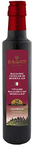 Di Augusto Balsamic Vinegar Special Reserve  1.36 Density of Modena PGI 8.5 Fl Oz  250 ml  Glass Bottle 8.5 Fl Oz Pack of 1