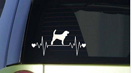 EZ-STIK Beagle Hound Heartbeat lifelineI176 8inch Wide Sticker Decal EZ-STIK Beagle Hound Heartbeat lifelineI176 8inch Wide Sticker Decal