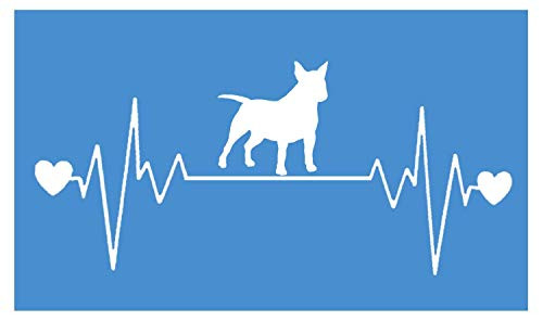 EZ-STIK Bull Terrier Heartbeat lifelineI186 8inch Wide Sticker Decal EZ-STIK Bull Terrier Heartbeat lifelineI186 8inch Wide Sticker Decal