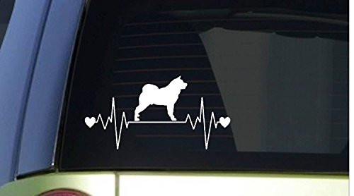 EZ-STIK Akita Heartbeat lifelineJ268 8inch Wide Sticker Dog Decal EZ-STIK Akita Heartbeat lifelineJ268 8inch Wide Sticker Dog Decal