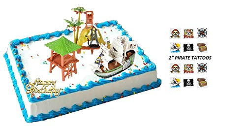 Oasis Supply, Pirate Adventure Cake Kit Topper Set, 6 piece set