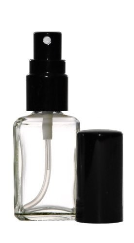 Riverrun Cologne Perfume Atomizer Square Empty Refillable Glass Bottle Black Fine Mist Sprayer 1/2 oz 15ml 1 Bottle