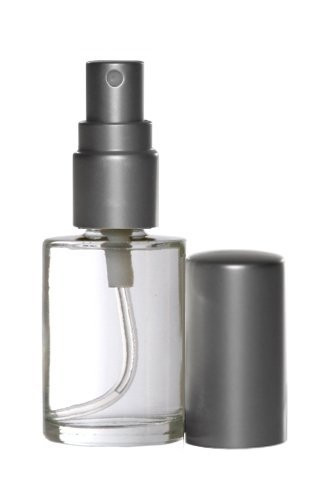 Riverrun Cologne Perfume Atomizer Empty Refillable Round Glass Bottle Matte Silver Sprayer 15ml 1/2 oz 1 Bottle