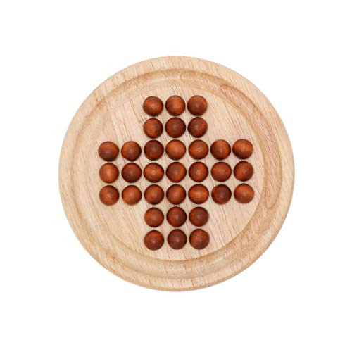 TOYANDONA 1 Set of Classic Wooden Marble Solitaire Board Games Single Chess Peg Solitaire Diamond Move Independently Cognitive Ability Toy Adult Educational Toys