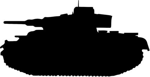 WW2 Panzer Tank Military Vinyl Decal Sticker Bumper Car Truck Window- 6inch  Wide Matte Black Color