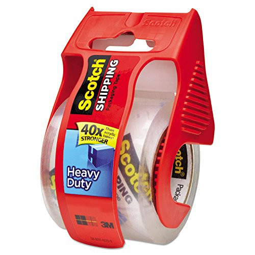 Scotch 142 Packing Tape,w/Dispenser,2-Inch x22.2 Yds,1-1/2-Inch Core,Clear