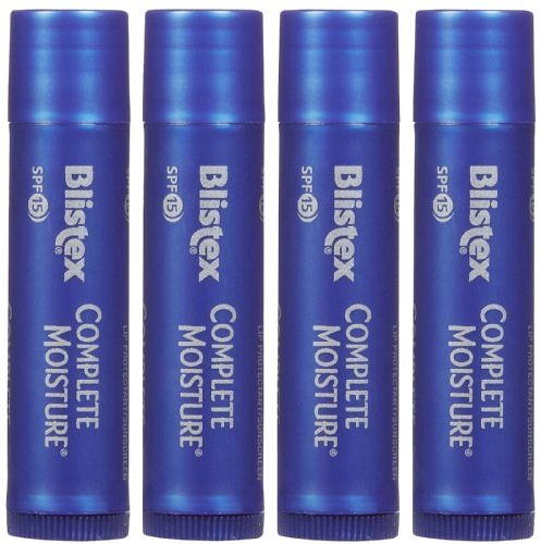 Blistex Complete Moisture Lip Balm SPF 15 Sunscreen, 4 pack