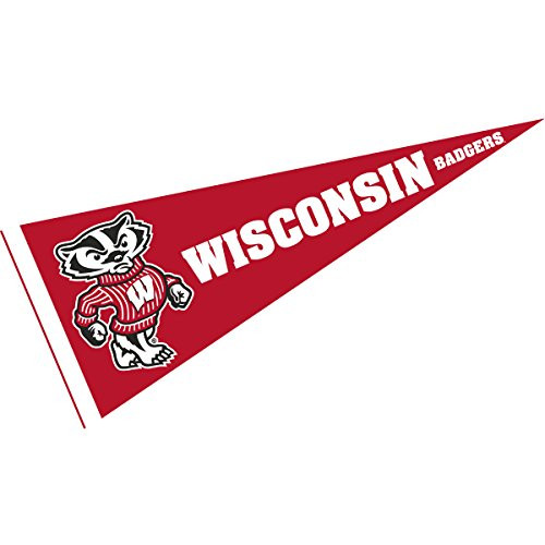 College Flags  and  Banners Co. Wisconsin Badgers Bucky Badger Logo Pennant