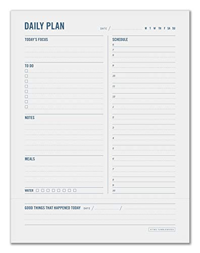 Daily to Do List Planner Notepad - 50 Sheets, 8.5 x 11 - Organizer, Scheduler, Tear Off Gratitude Reminder  and  Productivity Tracker for Organizing to Do Lists, Goals, Tasks,