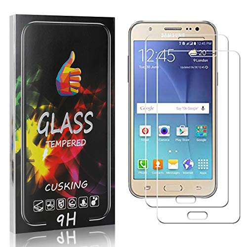 CUSKING Screen Protector for Galaxy J7 2015, 9H Hardness Tempered Glass, Ultra Clear Screen Protector for Samsung Galaxy J7 2015, Abrasion Resistance, 2 Pack