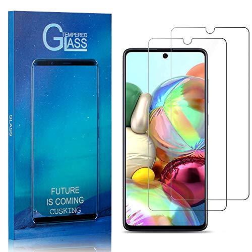 Tempered Glass Screen Protector for Galaxy A71, CUSKING 9H Hardness HD Screen Protector Film for Samsung Galaxy A71, Ultra Thin, Shock Absorbent, 2 Pack