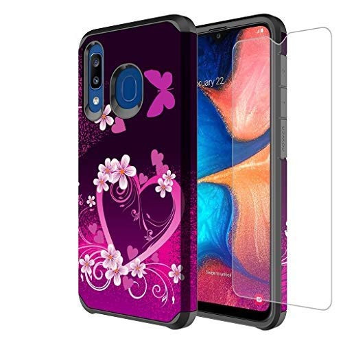Galaxy A20/A30/A50 Case wTempered Glass Screen Protector Girls Women Silicone Defender Heavy Duty Protective Phone Cover Cases Compatible for Samsung Galaxy A20/A30/A50/A205U - Hot Pink Heart Galaxy A20/A30/A50 Case wTempered Glass Screen Protector Girls Women Silicone Defender Heavy Duty Protective Phone Cover Cases Compatible for Samsung Galaxy A20/A30/A50/A205U - Hot Pink Heart