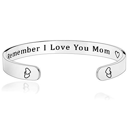 Remember I Love You Mom Cuff Bangle Bracelet Mom Gift From Daughter Son For Mothers Day