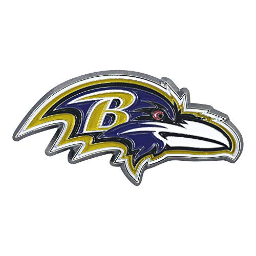 FANMATS NFL - Baltimore Ravens 3D Molded Color Metal Emblem 1.5 in. x 3.15 in. FANMATS NFL - Baltimore Ravens 3D Molded Color Metal Emblem 1.5 in. x 3.15 in.