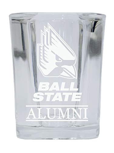 Ball State University 2 Ounce Square Shot Glass laser etched logo Design