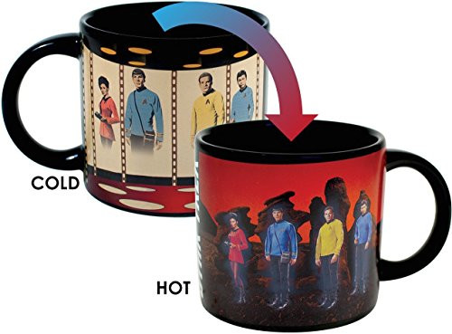 Star Trek Transporter Heat Changing Mug - Add Coffee or Tea and Kirk, Spock, McCoy and Uhura Appear on the Planet's Surface - Comes in a Fun Gift Box Star Trek Transporter Heat Changing Mug - Add Coffee or Tea and Kirk, Spock, McCoy and Uhura Appear on the Planet's Surface - Comes in a Fun Gift Box
