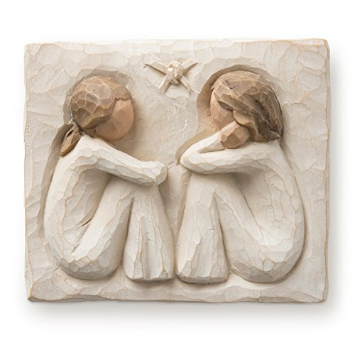 Willow Tree hand-painted sculpted Plaque, Friendship