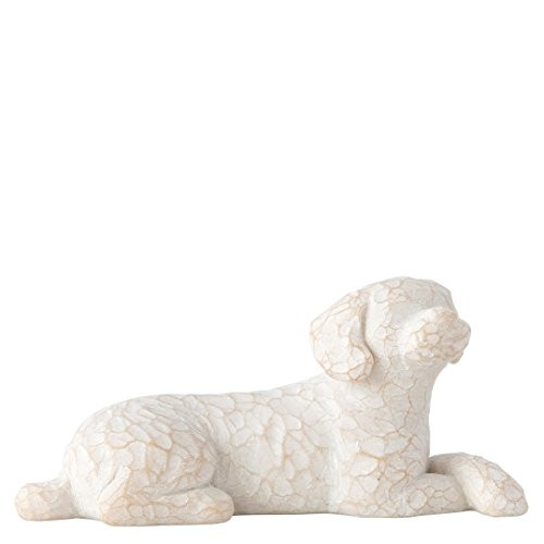 Willow Tree hand-painted sculpted figure, Love my Dog (small, lying down)