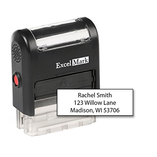 ExcelMark Custom Self Inking Rubber Stamp - Home or Office A1539 - 3 Lines